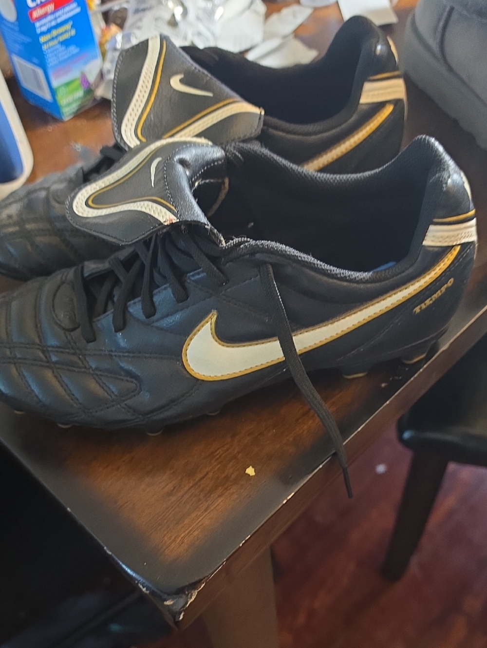 Nike Men’s Black and Gold Soccer Cleats